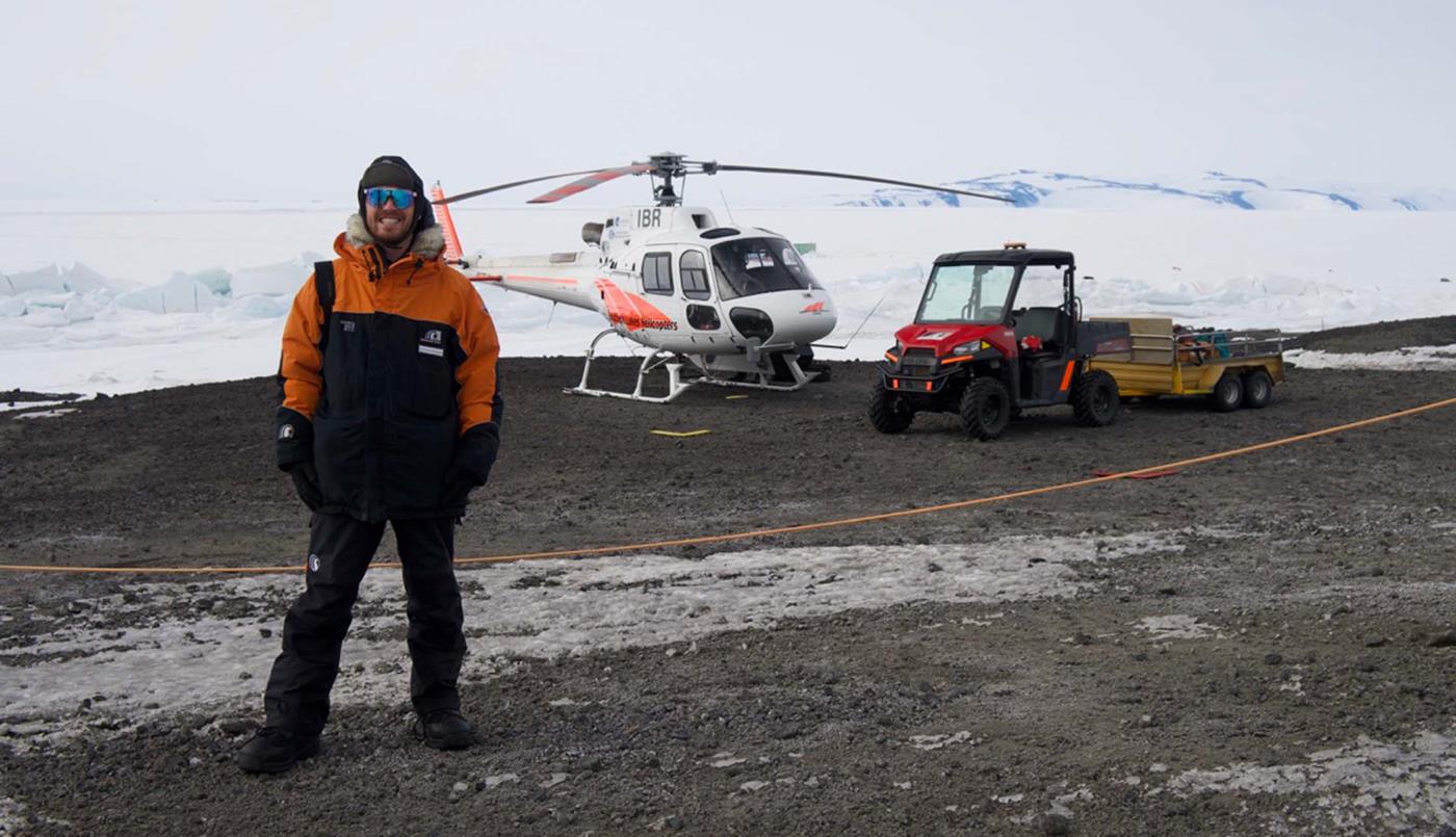 Jack Beagley on a research trip in Antarctica
