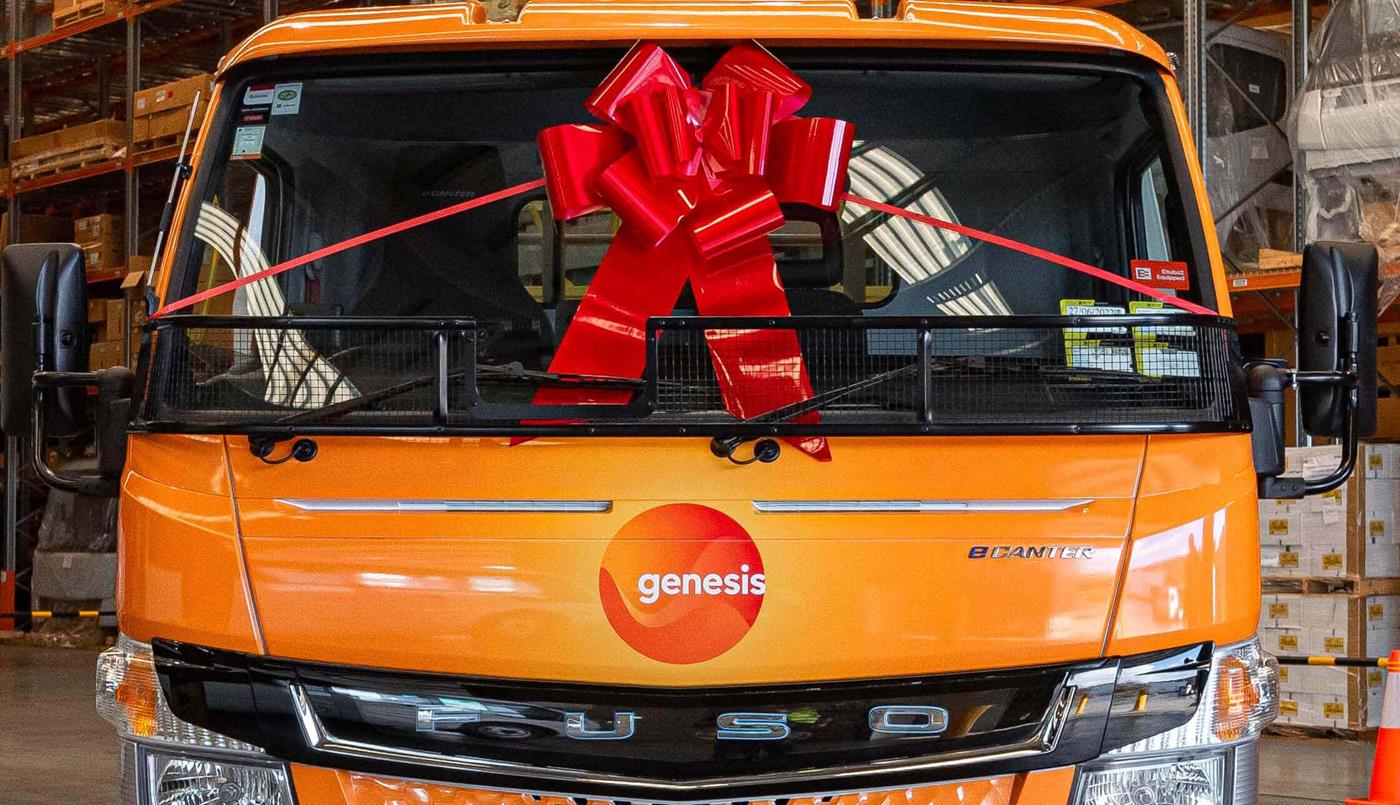 Fully electric truck for Genesis bottled gas delivery