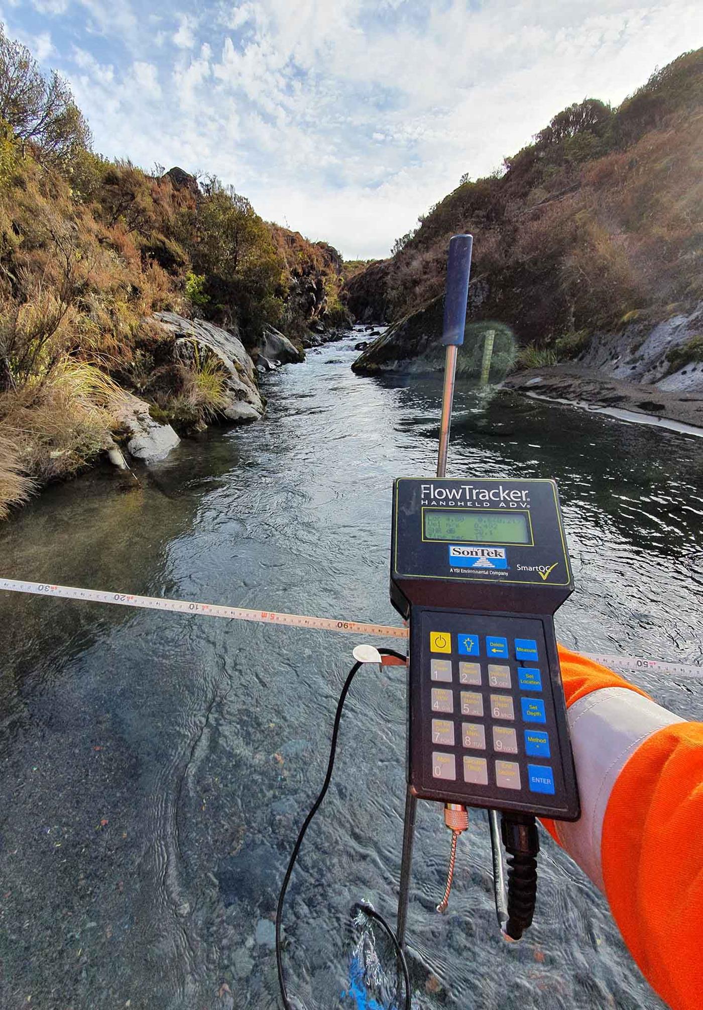 flow tracker at hydro plant