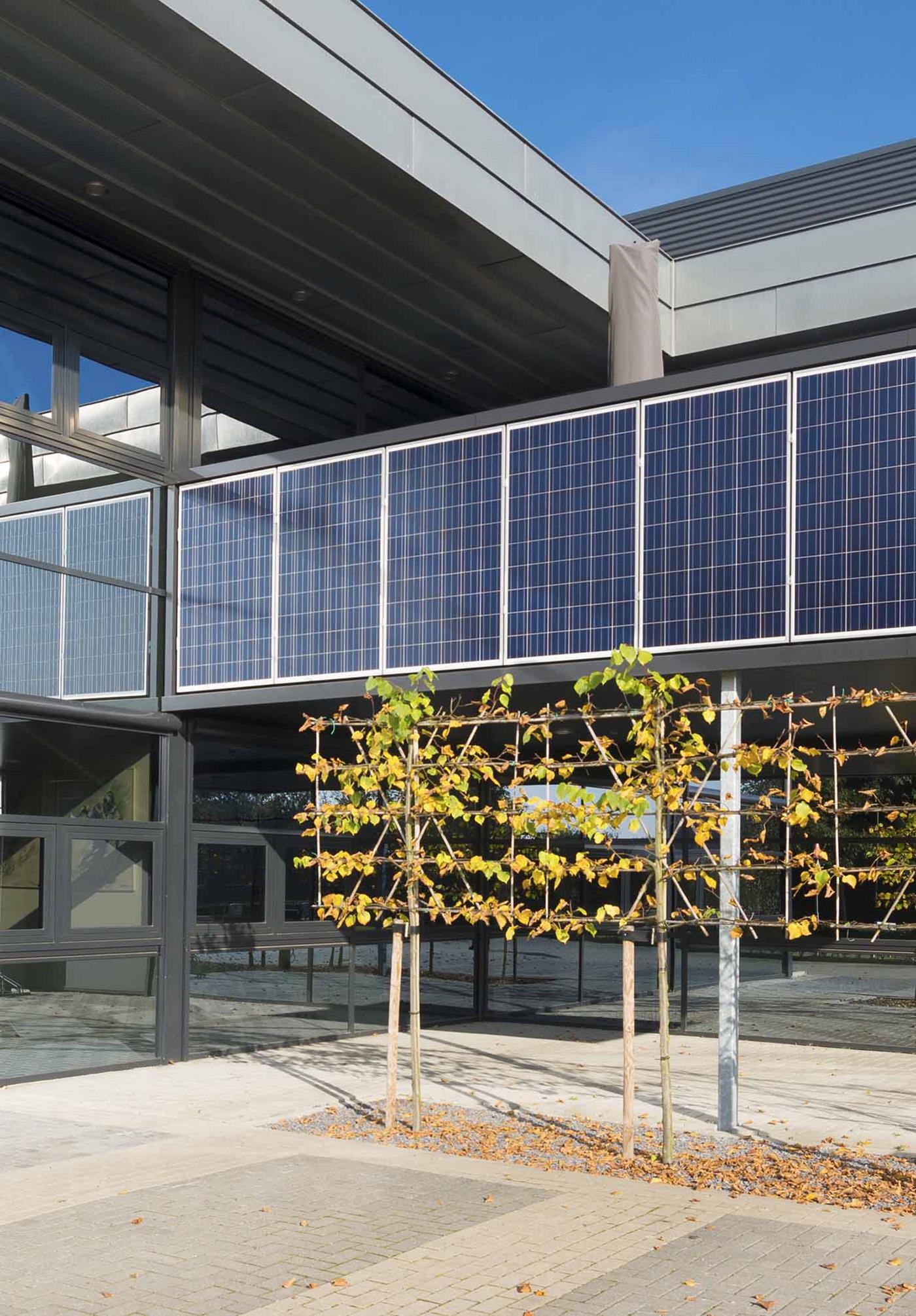 Office building with solar panels