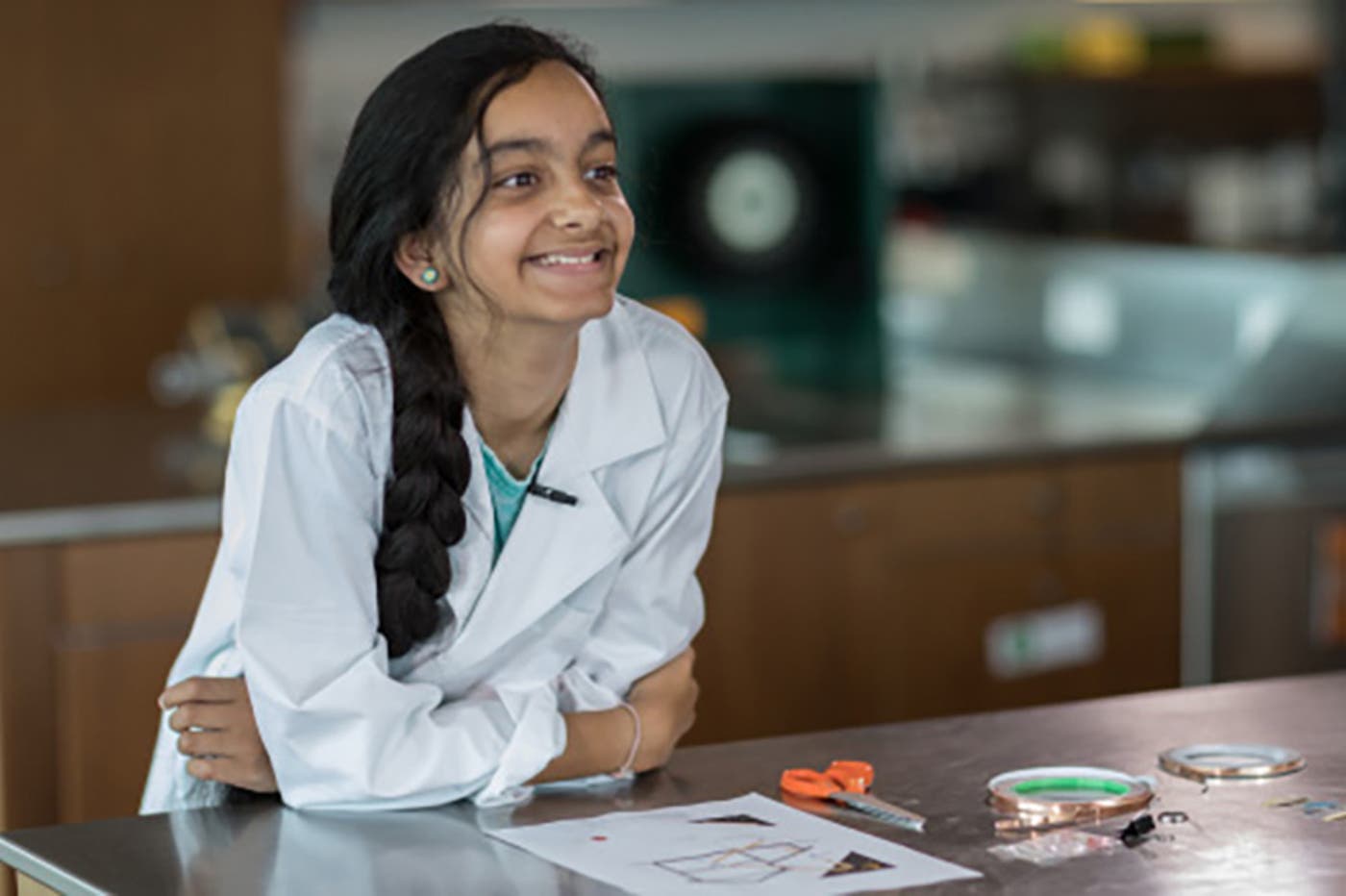 girl in labcoat
